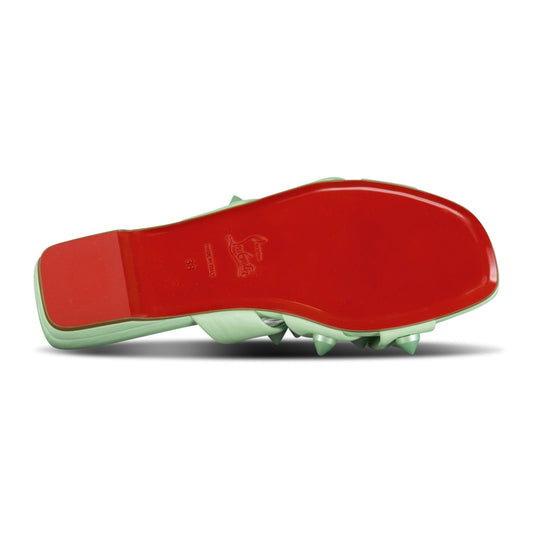 Christian Louboutin Miss Spika Club Leather Sliders Green