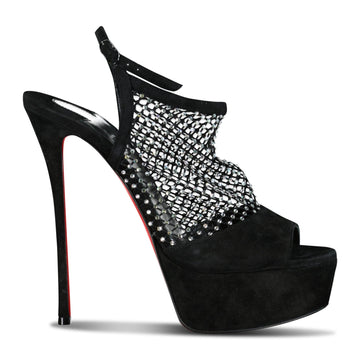 Christian Louboutin Plougesta Alta Strass Fishnet Heels